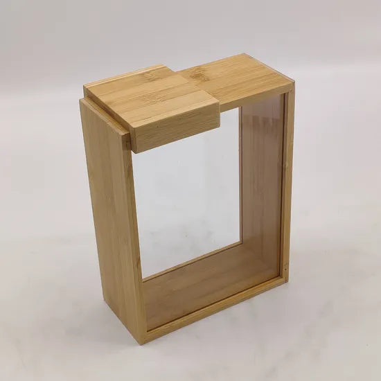 Dispenser De Bambu Com Tampa Magnética- [ÚLTIMO DIA DE DESCONTO] - [BRINDE + FRETE GRÁTIS]
