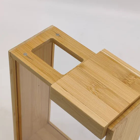 Dispenser De Bambu Com Tampa Magnética- [ÚLTIMO DIA DE DESCONTO] - [BRINDE + FRETE GRÁTIS]