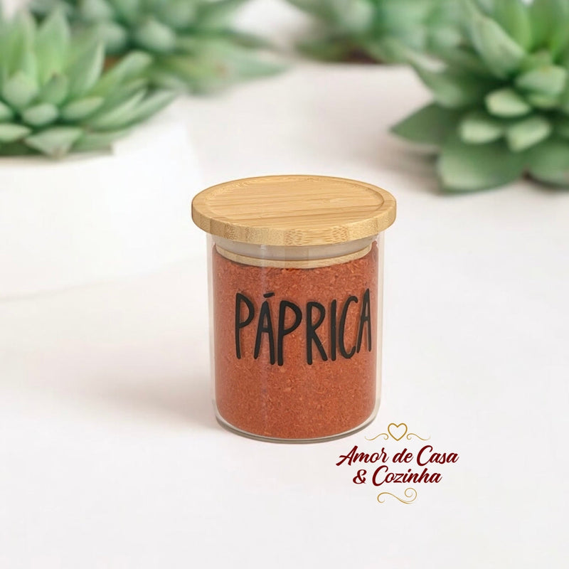 ESCOLHA SEUS TEMPEROS POTE EMPILHÁVEL DE BAMBU 200ML